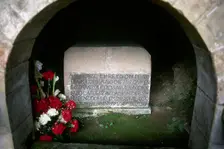 Tomb of Pelagius of Asturias, Holy Cave of Covadonga, Cangas de Onis, Asturias, Spain, 2001. Creator: LTL