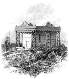 Tomb of Potatau, the first Maori king, at Ngaruwahia, New Zealand, 1864. Creator: Unknown