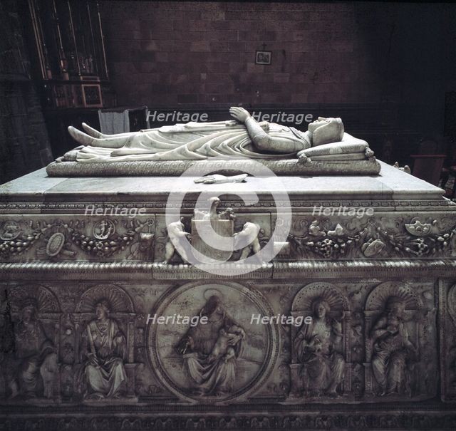 Tomb of Prince Don Juan, carved in 1511, preserved at the Royal Monastery of Santo Tomás de Avila.