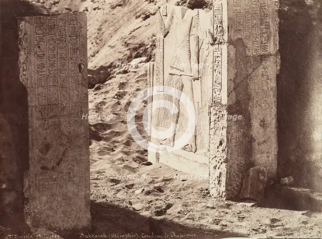 Tomb of Ptahmose, Saqqara (Memphis), 1859. Creator: Théodule Deveria.