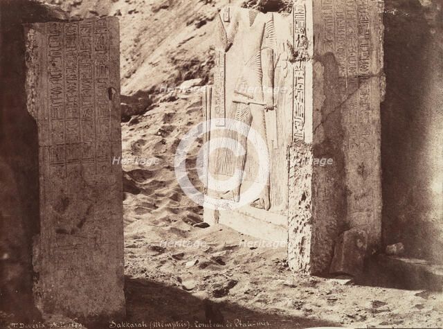 Tomb of Ptahmose, Saqqara (Memphis), 1859. Creator: Théodule Deveria.