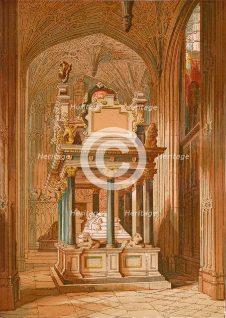 'Tomb of Queen Elizabeth. - Westminster Abbey', c1845, (1864). Artist: Unknown.