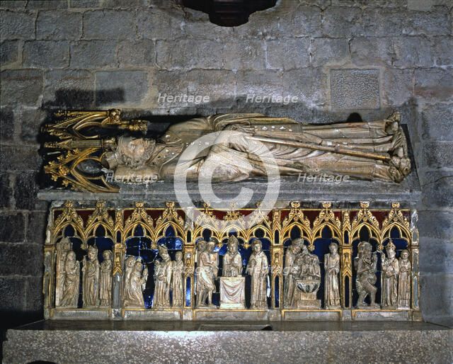  'Tomb of Saint Narcissus'. Sculpture in limestone and alabaster with traces of polychrome and bl…