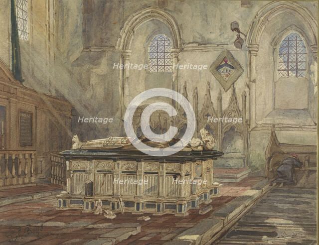 Tomb of Sir George Broke, Lord Cobham and his wife Anne, 1813-1874. Creator: Thomas Shotter Boys.