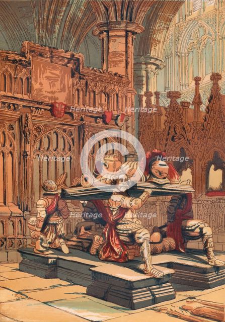 'Tomb of Sir Francis Vere in Westminster Abbey', c1845, (1864). Artist: Unknown.
