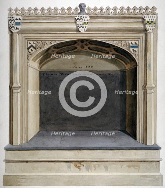 Tomb of Sir Thomas More in Chelsea Old Church, London, c1800.                                    Artist: Anon