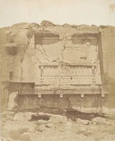 Tomba sulla rocca a Persepolis, 1858. Creator: Luigi Pesce