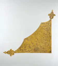 Tombak Gilded Plaque, Turkey, probably 16th century. Creator: Unknown