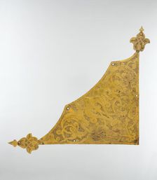 Tombak Gilded Plaque, Turkey, probably 16th century. Creator: Unknown