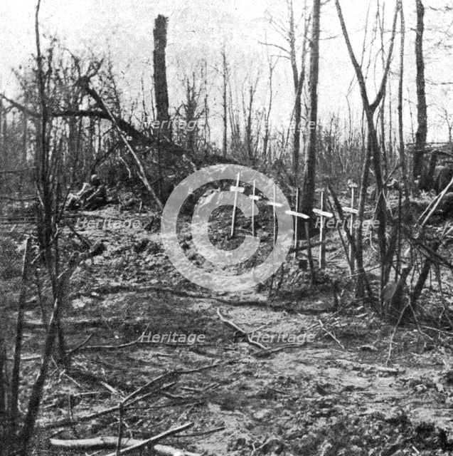 ''Tombes de soldats dans le bois d'Avocourt', 1916. Creator: Unknown.