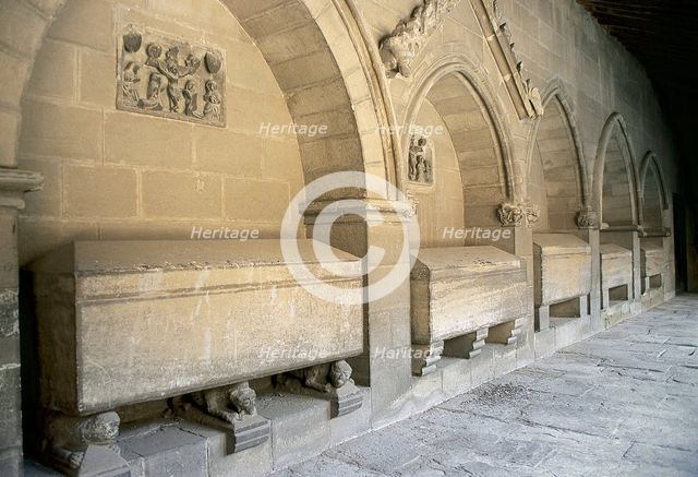 Tombs, Abbey of San Pedro el Viejo, Huesca, Aragon, Spain, 2008. Creator: LTL.