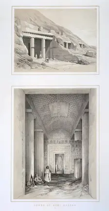 Tombs of Beni-Hassan Egypt, 19th century. Artist: George Moore