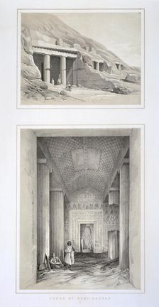 Tombs of Beni-Hassan Egypt, 19th century. Artist: George Moore