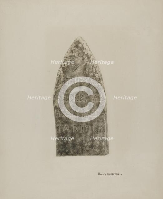 Tombstone, c. 1941. Creator: Ursula Lauderdale.