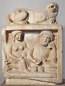 Tombstone depicting a ritual meal