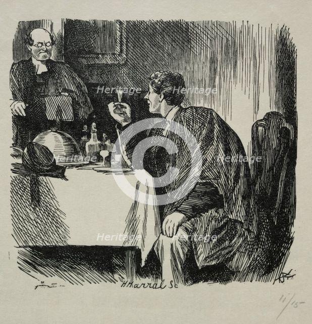 Tomkin's Degree Supper and How it Ended, 1868. Creator: Charles Samuel Keene (British, 1823-1891).