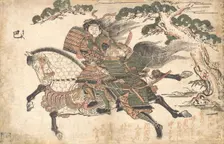 Tomoe Gozen Killing Uchida Saburo Ieyoshi at the Battle of Awazu no Hara, ca. 1750. Creator: Ishikawa Toyonobu