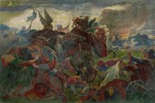 Tomory's Death at the Battle of Mohács, 1895-1896. Creator: Jozef Hanula