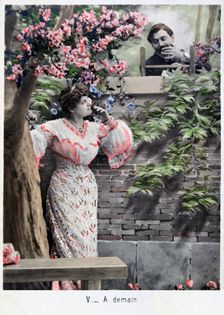 Tomorrow vintage French postcard, c1900