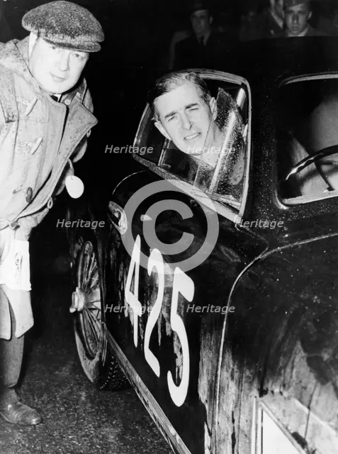 Tommy Wisdom, winner of the Grand Turismo Class of the Mille Miglia, 1951. Artist: Unknown