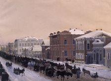 Tomsk, Magistratskaya Street during the Shrovetide in 1897, 1897. Creator: Kosharov, Pavel Mikhaylovich (1824-1902)