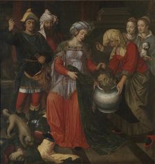 Tomyris Receiving the Head of Cyrus, 1610. Creator: Pieters, Pieter (Petrus) (?-1614)