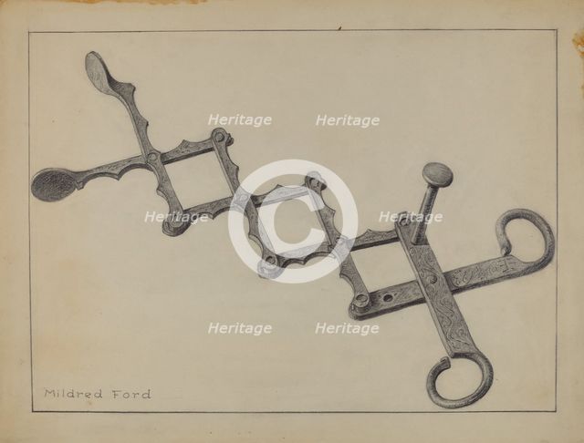 Tongs, 1935/1942. Creator: Mildred Ford.