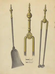 Tongs and Shovel, c. 1939. Creator: Hans Korsch