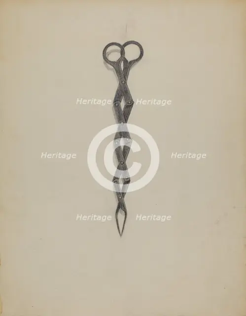 Tongs, c. 1936. Creator: Richard Schoene.