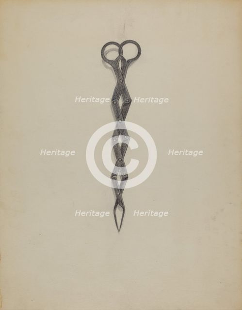 Tongs, c. 1936. Creator: Richard Schoene.