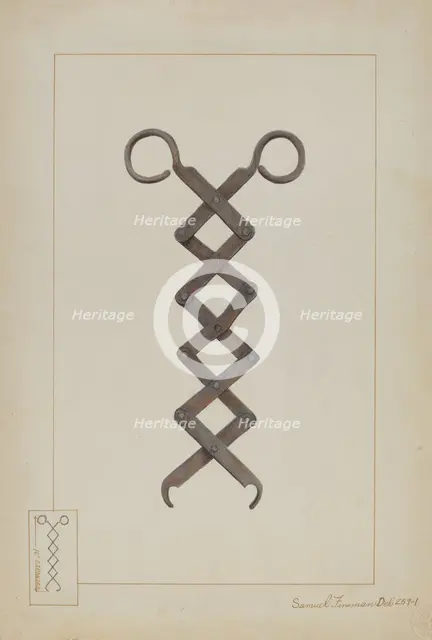 Tongs, c. 1937. Creator: Samuel Fineman.