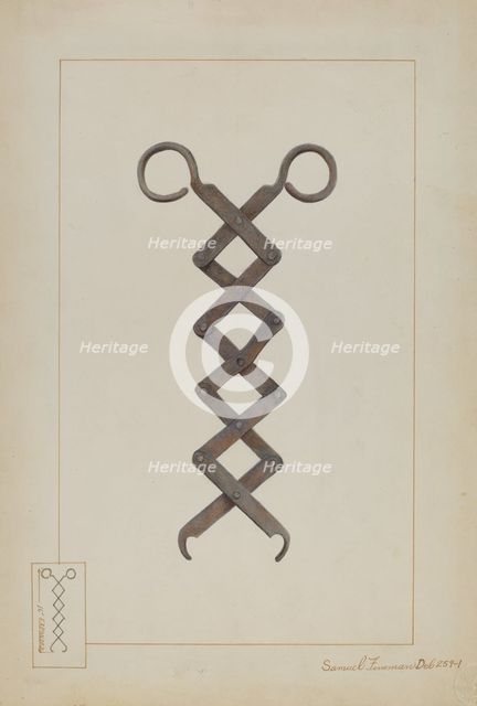 Tongs, c. 1937. Creator: Samuel Fineman.