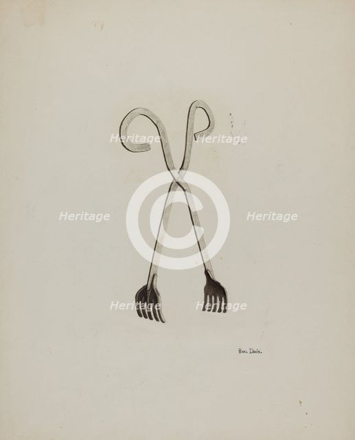 Tongs, c. 1941. Creator: Pearl Davis.
