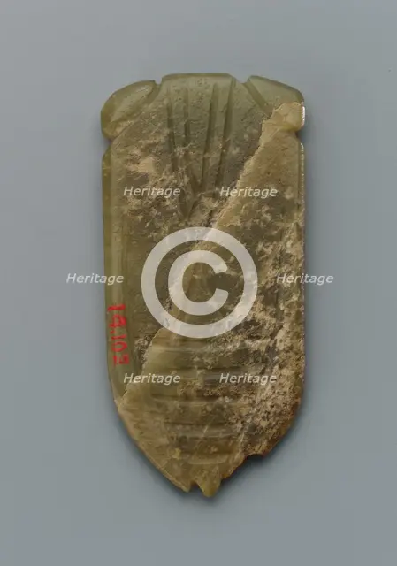 Tongue amulet in the form of a cicada (hanchan), Han dynasty, 206 BCE-220 CE. Creator: Unknown.