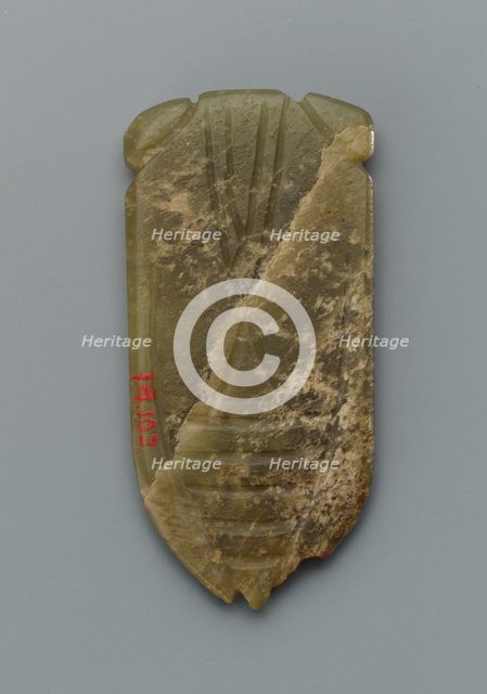 Tongue amulet in the form of a cicada (hanchan), Han dynasty, 206 BCE-220 CE. Creator: Unknown.