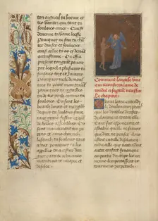 Tondal's Soul Enters Hell, Accompanied by His Guardian Angel; Les Visions du chevalier Tondal, 1475. Creator: Simon Marmion