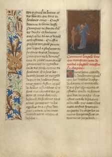 Tondal's Soul Enters Hell, Accompanied by His Guardian Angel; Les Visions du chevalier Tondal, 1475. Creator: Simon Marmion