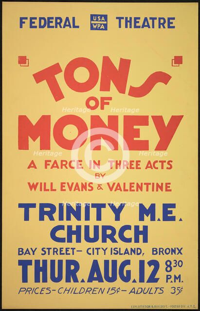 Tons of Money, New York, [1930s]. Creator: Unknown.