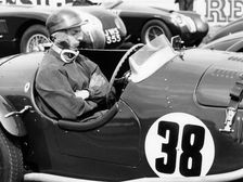 Tony Brooks at a BARC Members meeting at Goodwood, West Sussex, 1954