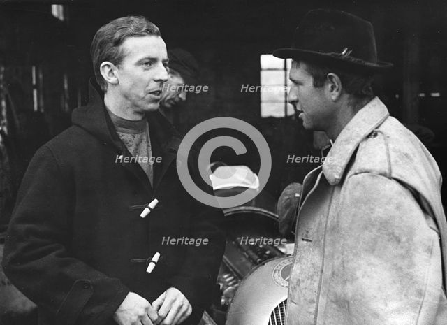 Tony Brooks with Peter Collins. Creator: Unknown.