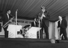 Tony Coe, Joe Temperley, Pete Blannin, Danny Moss,Eddie Taylor, Richmond Jazz Festival, 1963. Creator: Brian Foskett