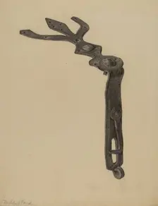 Tool Box Hasp, c. 1938. Creator: Mildred Ford