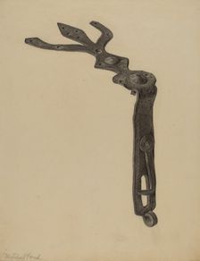Tool Box Hasp, c. 1938. Creator: Mildred Ford
