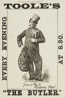 Toole's "The Butler", 1887. Creator: Unknown