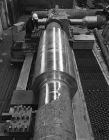 Toolholder turning a giant roller, Edgar Allens, Sheffield, 1964. Artist: Michael Walters