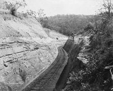 Toowoomba Range railway near Ballard's Camp, c1894. Creator: Poul C Poulsen