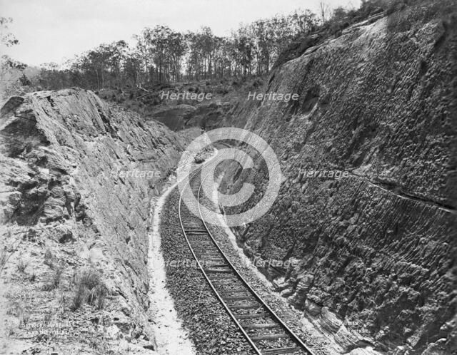 Toowoomba Range train track between Murphy's Creek and Highfields, c1894. Creator: Poul C Poulsen.