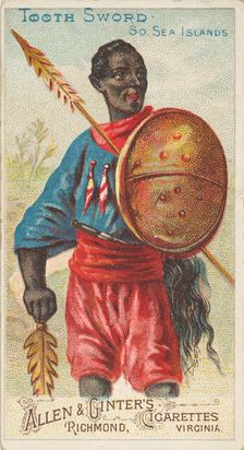 Tooth Sword, South Sea Islands, from the Arms of All Nations series (N3) for Allen & Ginte..., 1887. Creator: Allen & Ginter