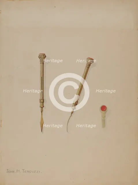 Toothpick, c. 1937. Creator: John H. Tercuzzi.
