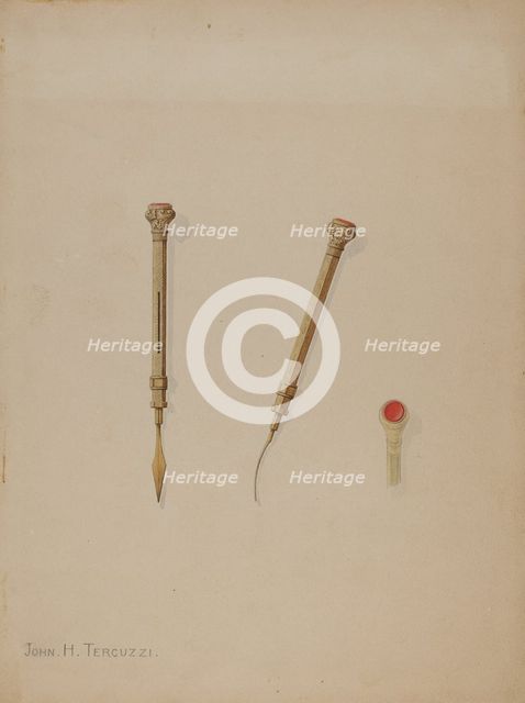 Toothpick, c. 1937. Creator: John H. Tercuzzi.